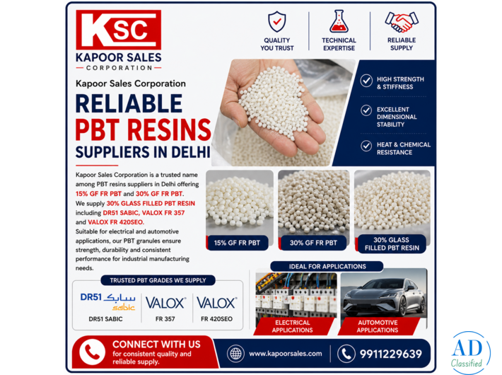 Kapoor Sales Corporation Reliable PBT Resins Suppliers in Delhi