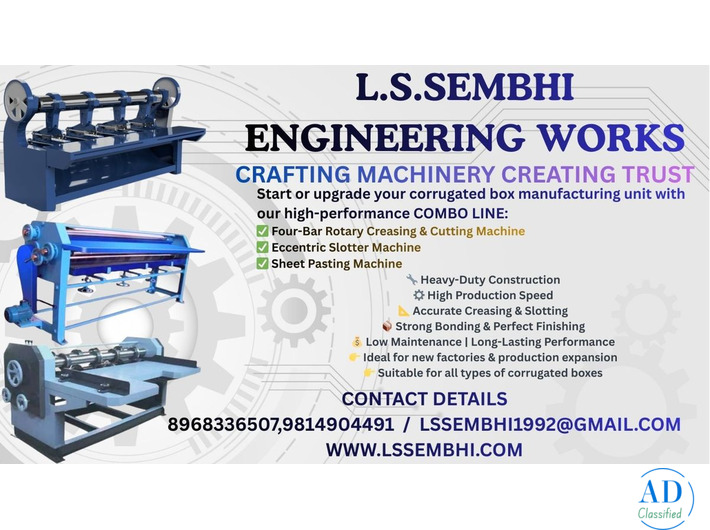 Corrugation Machine and Box Making Machinery Manufacturers In Ludhiana, Amritsar, Punjab India