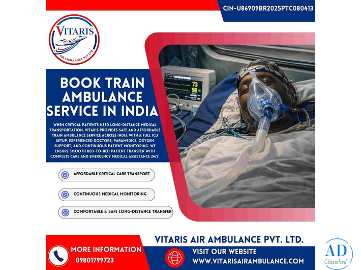 Book Train Ambulance Service in India.