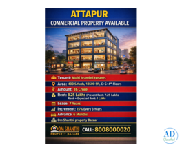 SALE OF COMMERCIAL PROPERTY WITTH MULTI BRANDED TENANTS AT ATTAPUR MAIN ROAD