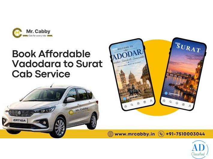 Hire Vadodara to Surat Cab @ Rs. 11/Km