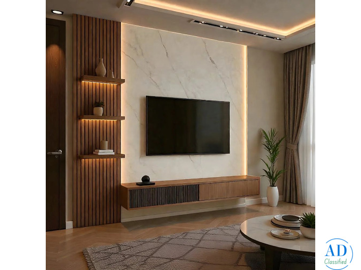 Premium Veined Slat TV Unit