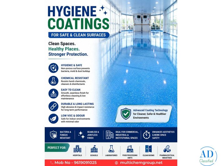 Hygiene Coatings for Safe & Clean Surfaces