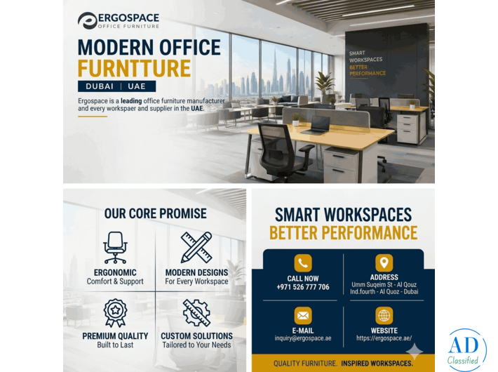 Buy Office Furniture Dubai | Call Now for Best Deals UAE | Ergospace