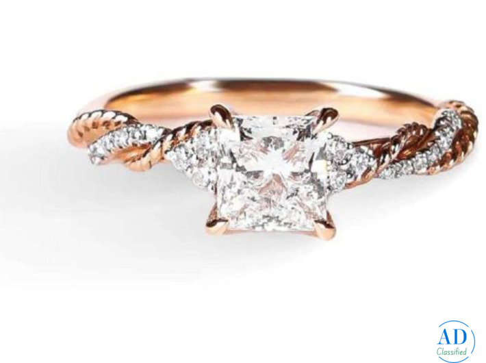 Princess Cut Lab Grown Diamond Engagement Ring