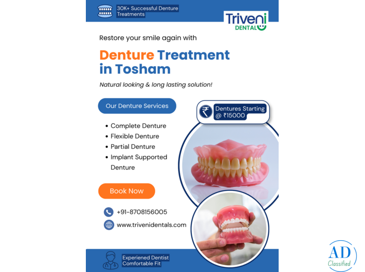 Denture Treatment in Tosham | Triveni Dental