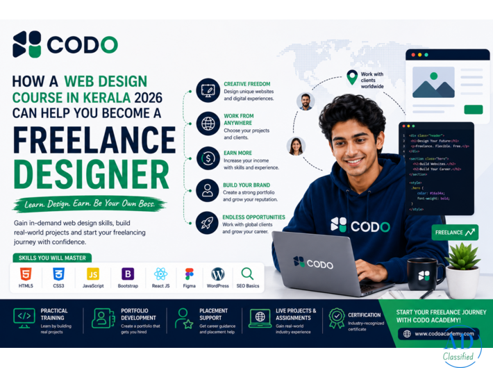 How a Web Design Course in Kerala   Can Help You Become a Freelance Designer