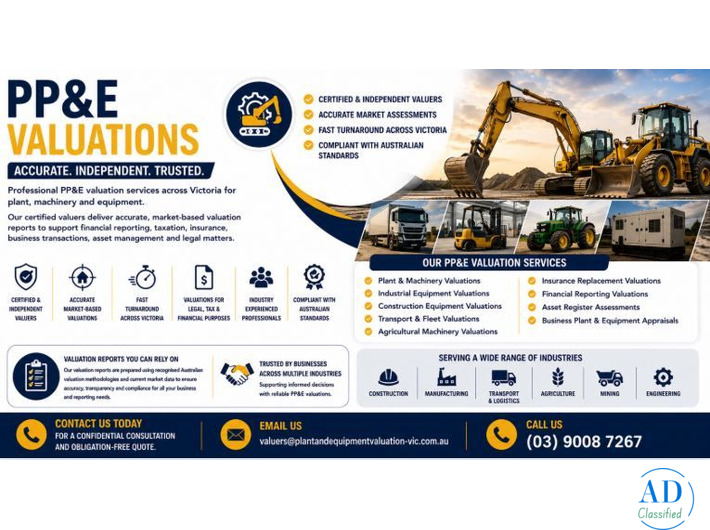 PP&E Valuations – Certified Plant & Equipment Valuation Services in Victoria