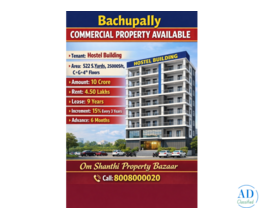 Sale of commercial buliding with Hostel at Bachupally Road