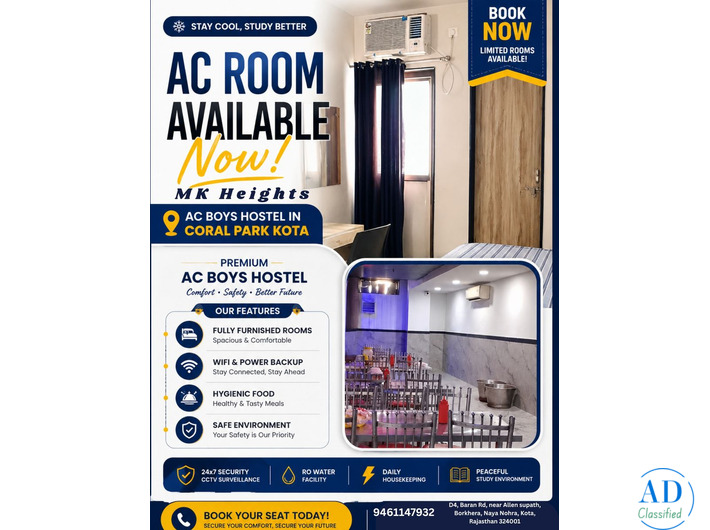 MK Heights – AC Boys Hostel in Coral park Kota