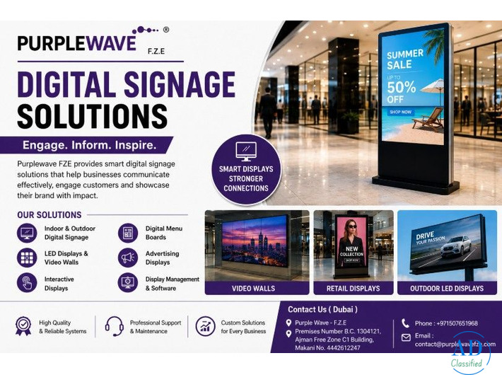 Digital Signage Solution in Dubai UAE Purplewave FZE