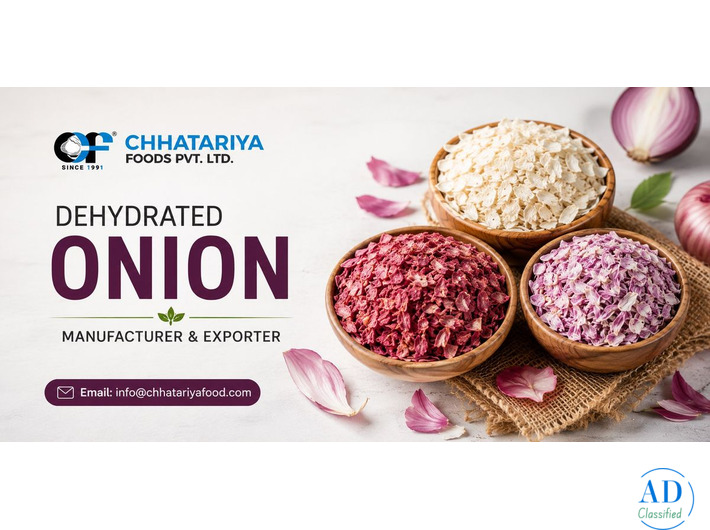 Export Quality Dehydrated Onion Suppliers in India – Chhatariya Foods Pvt. Ltd.