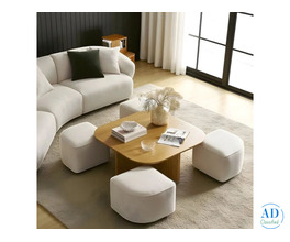 Lumina Cube Pouf Quartet with Table