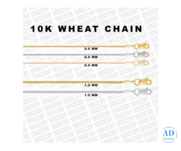 Solid 10K Gold Wheat Chain Necklace – Certified Jewelry