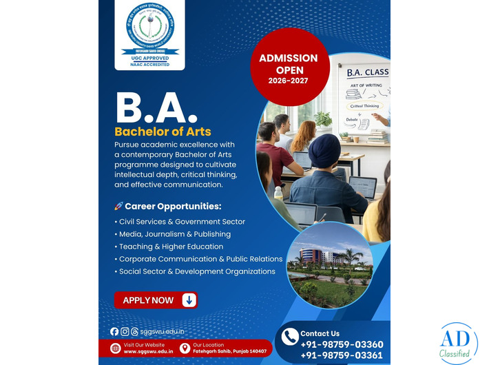 ba honours degree in punjab