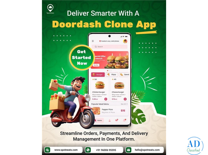 DoorDash Clone Script by SpotnEats – Smart Food Delivery Launch Solution
