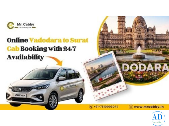 Book Vadodara to Surat Cab fare starts @ 11 Rs/Km