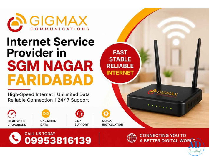 Gigmax Fiber Net – Trusted Internet Service Provider in SGM Nagar faridabad