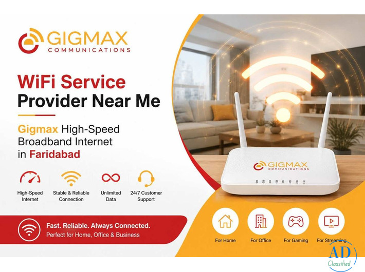 WiFi Service Provider Near Me – Gigmax High-Speed Broadband Internet in Faridabad