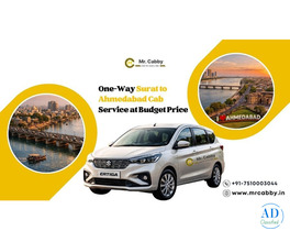 Hire Surat to Ahmedabad Cab fare @ Rs. 11/Km