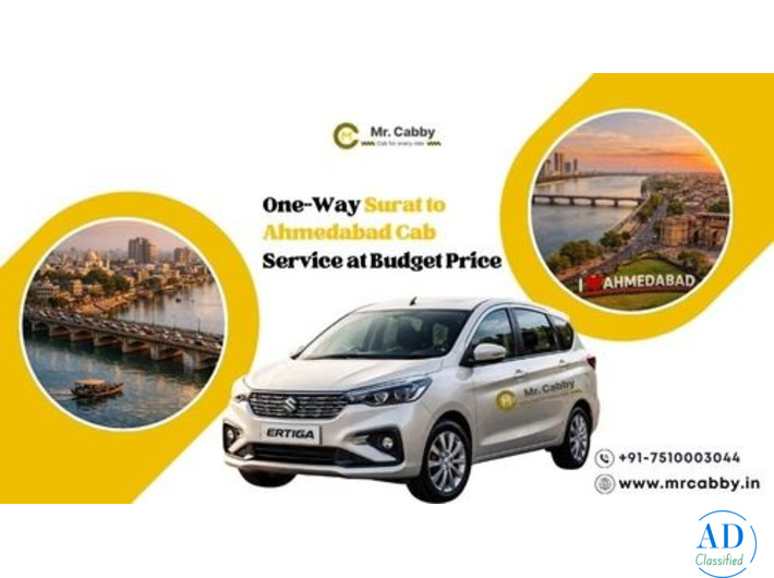 Hire Surat to Ahmedabad Cab fare @ Rs. 11/Km