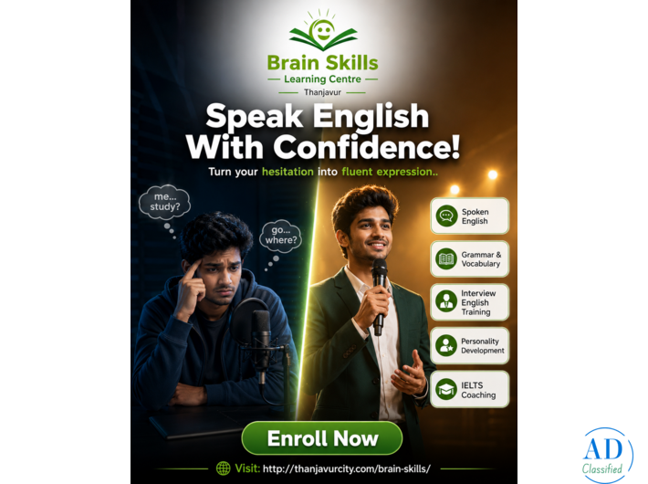 Brain Skills Learning Centre, Thanjavur |  Spoken English & Grammar Classes