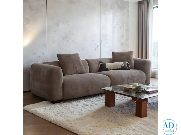 Luna Modular Sofa – Taupe Bouclé