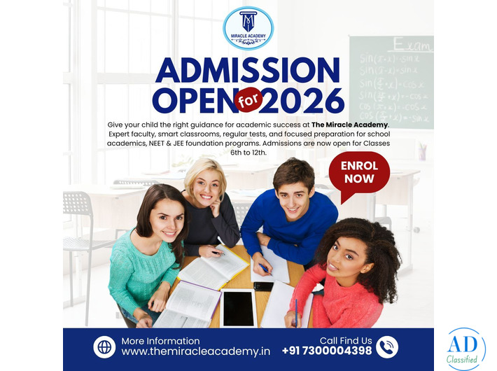 Admission Open   – Best Tuition Classes for 6th to 12th | The Miracle Academy