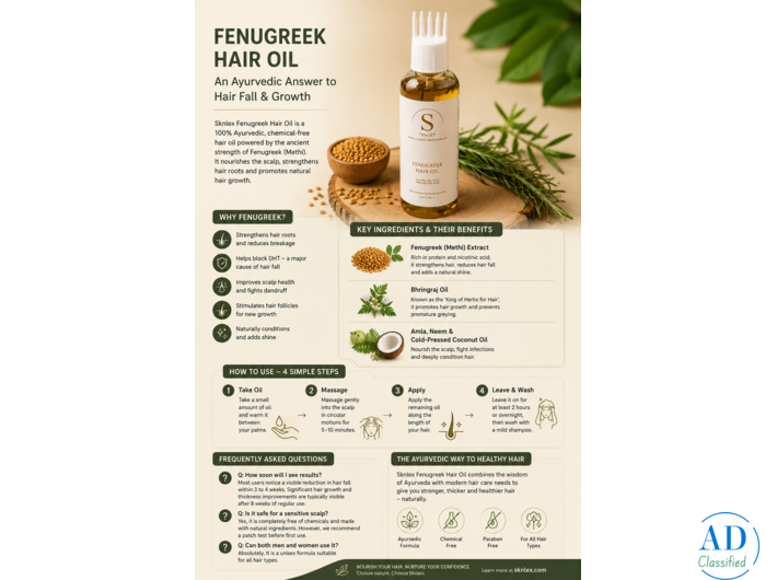 Shark Tank Hair Oil: Why Sknlex Fenugreek Hair Oil Is the Ayurvedic Answer to Hair Fall & Growth