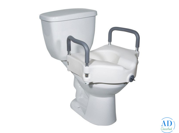 Toilet Seat Riser with Handles for Safe Bathroom Support