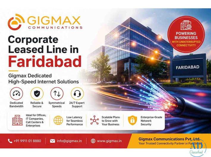Corporate Leased Line in Faridabad – Gigmax Dedicated High-Speed Internet Solutions