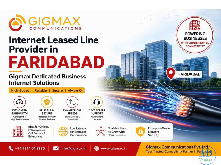 Internet Leased Line Provider in Faridabad – Gigmax Dedicated Business Internet Solutions