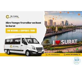 Tempo Traveller on Rent in Surat @ Rs. 25/Km with Mr. Cabby