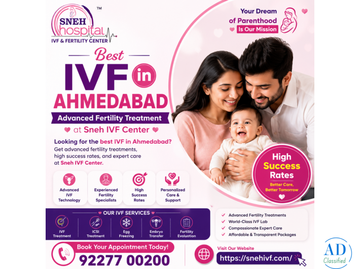 Best IVF in Ahmedabad – Advanced Fertility Treatment at Sneh IVF Center