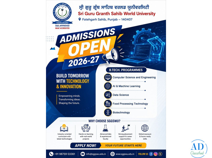 b tech programme in computer science in Punjab