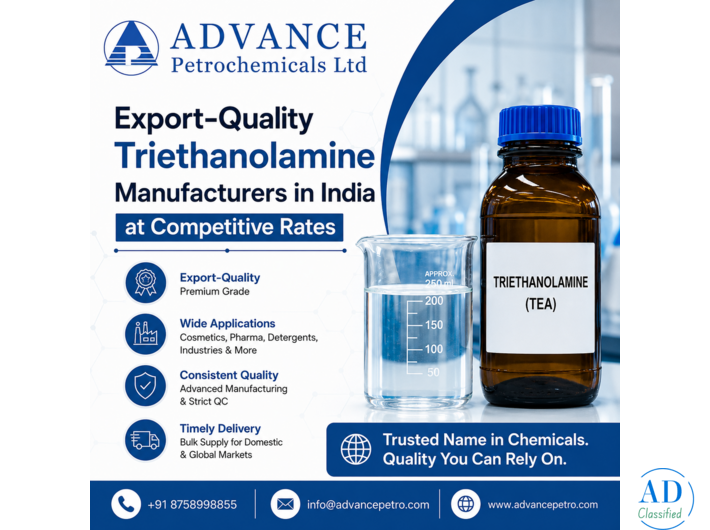 Export-Quality Triethanolamine Manufacturers in India at Competitive Rates