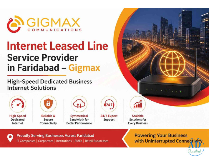 Internet Leased Line Service Provider in Faridabad – Gigmax  Internet