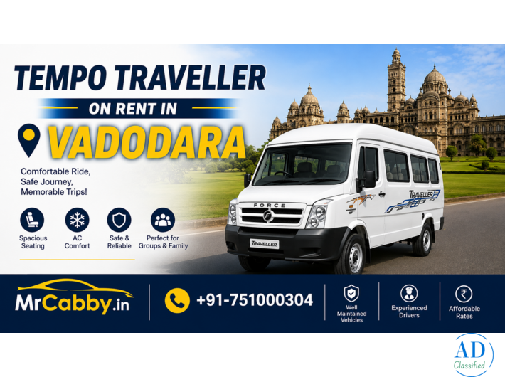 Hire Luxury Tempo Traveller in Vadodara for Comfortable Group Travel