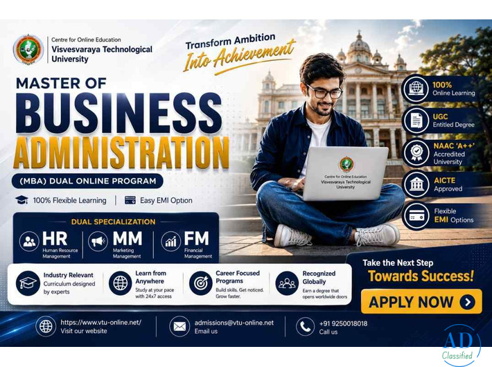 🎓 Online MBA in HR, Marketing & Finance Management – VTU