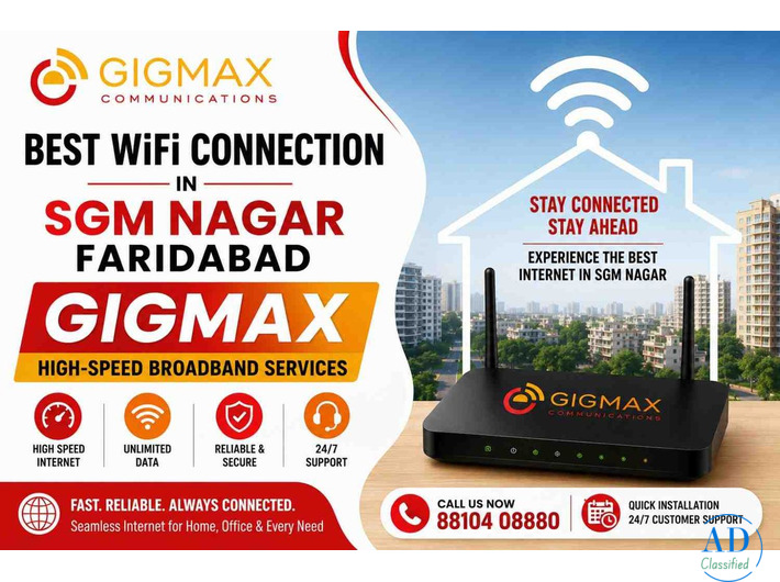 Best WiFi Connection in SGM Nagar Faridabad – Gigmax Services