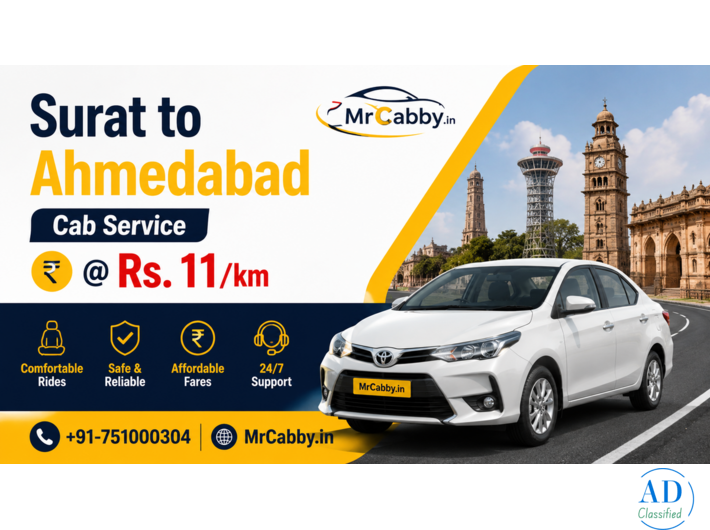 Surat to Ahmedabad – Book Now for Instant Cab Service