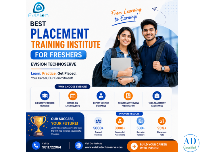 Best Placement Training Institute for Freshers – Evision Technoserve