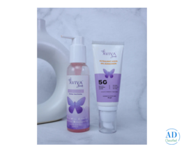 Aviva Beauty AM Face Cleanser & Sunscreen Combo | No White Cast | For All Skin Types