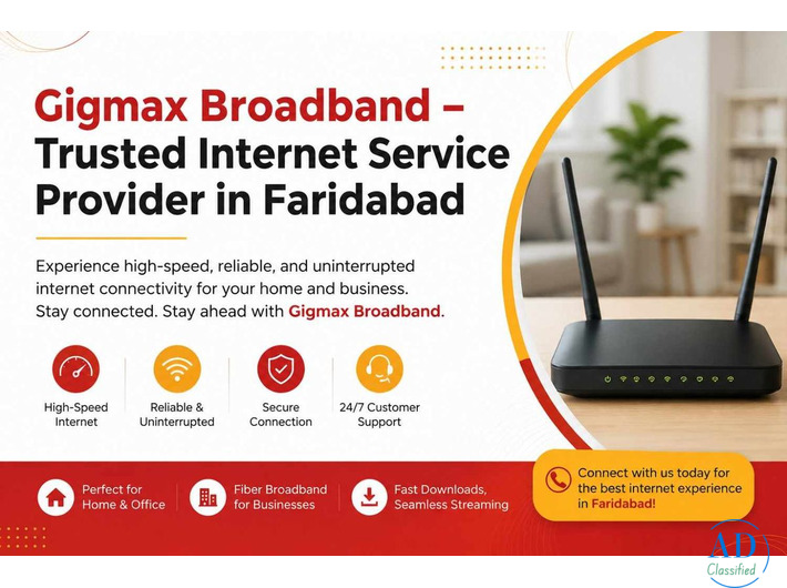 Gigmax Broadband – Trusted Internet Service Provider in Faridabad