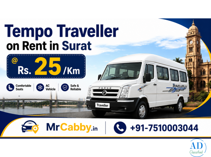 MrCabby Tempo Traveller on Rent in Surat Book Now