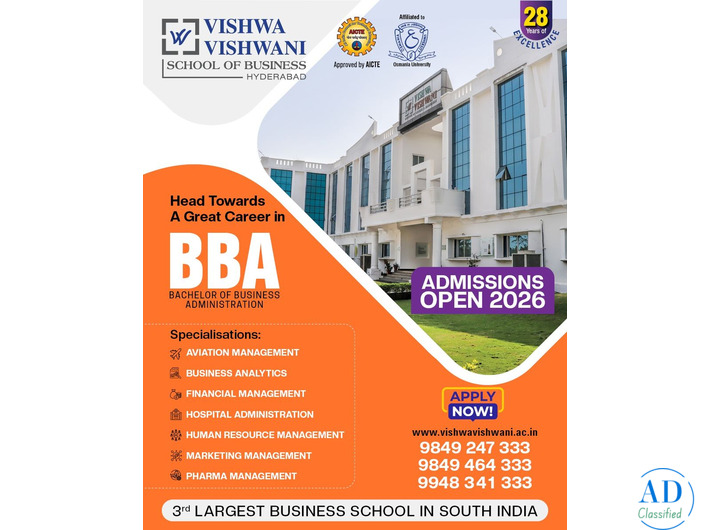 Best Business School in Hyderabad | VVSB - Quality BBA Programs