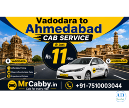 Book Affordable and Comfortable Cab from Vadodara to Ahmedabad