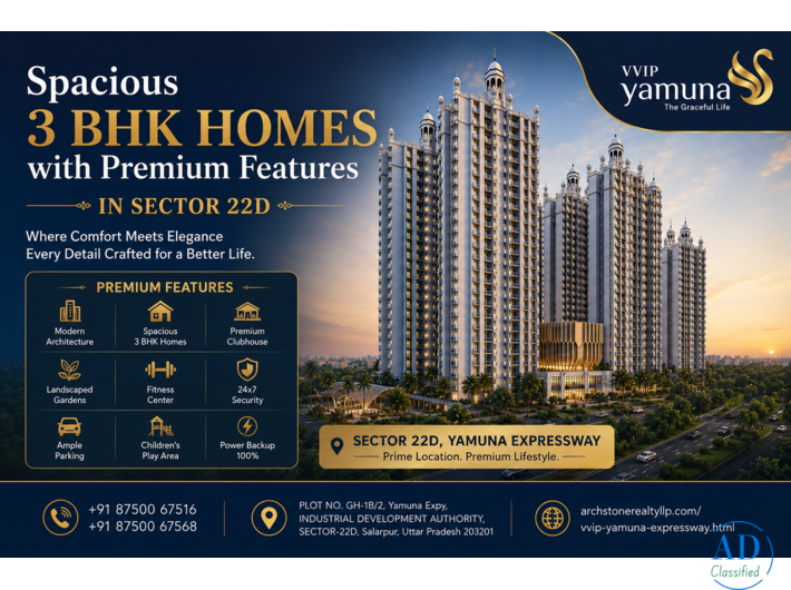 Spacious 3 BHK Homes with Premium Features in Sector 22D