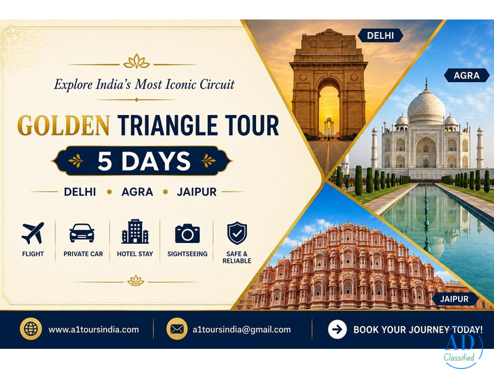 Golden Triangle Tour 5 Days – Discover Delhi, Agra & Jaipur in One Amazing Journey