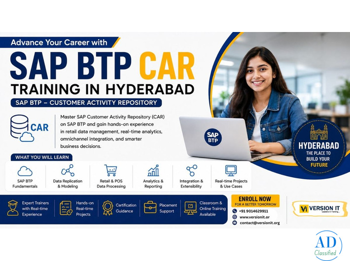 SAP BTP CAR Training in Hyderabad at Version IT | SAP Customer Activity Repository Course